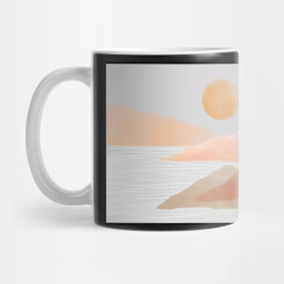 Terra mountains landscape with moon Mug